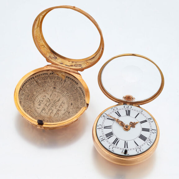 Fine Danish 20 carat gold keywind repousse watch Circa 1753 Fine Danish 20 carat gold keywind repousse watch Circa 1753