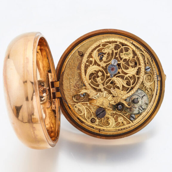 Fine Danish 20 carat gold keywind repousse watch Circa 1753 Fine Danish 20 carat gold keywind repousse watch Circa 1753