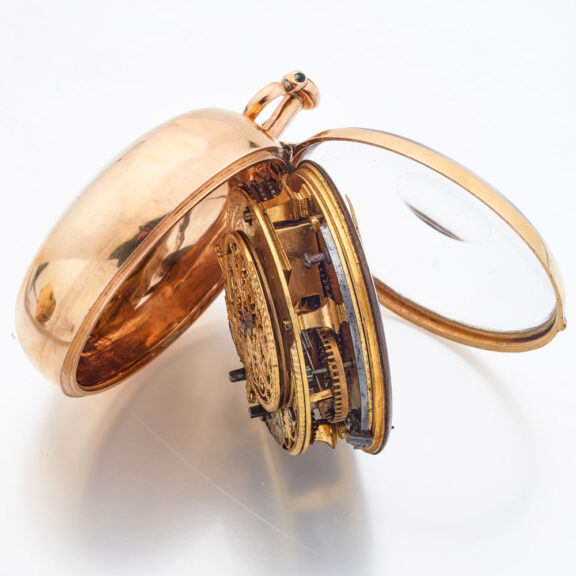 Fine Danish 20 carat gold keywind repousse watch Circa 1753 Fine Danish 20 carat gold keywind repousse watch Circa 1753