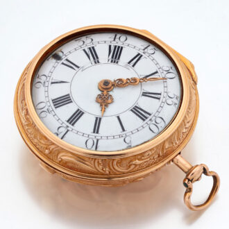 Fine Danish 20 carat gold keywind repousse watch Circa 1753