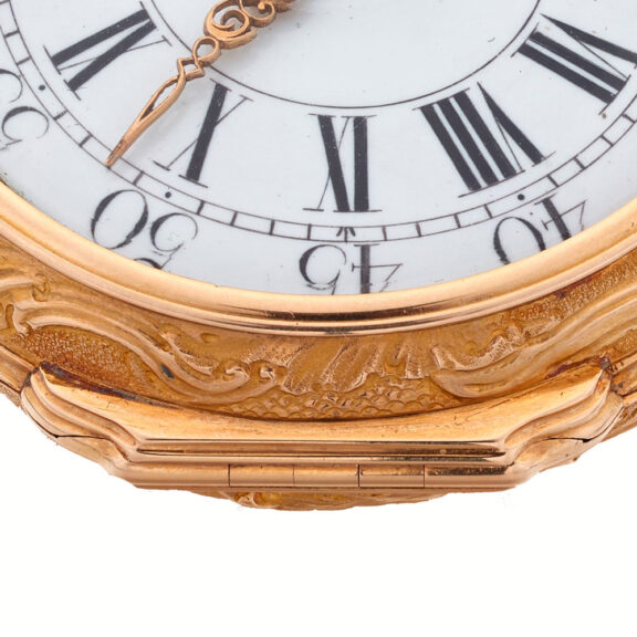 Fine Danish 20 carat gold keywind repousse watch Circa 1753 Fine Danish 20 carat gold keywind repousse watch Circa 1753