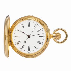 Swiss gold minute repeater with 3 complications Circa 1880-83