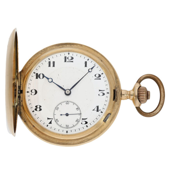 German large golden full hunting cased pocket watch Circa 1900