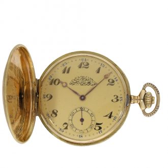 Swiss 14 carat gold historically interesting hunter cased watch Circa 1930