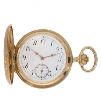 Swiss 14 carat gold full hunter cased watch 'System Glashütte' Circa 1910