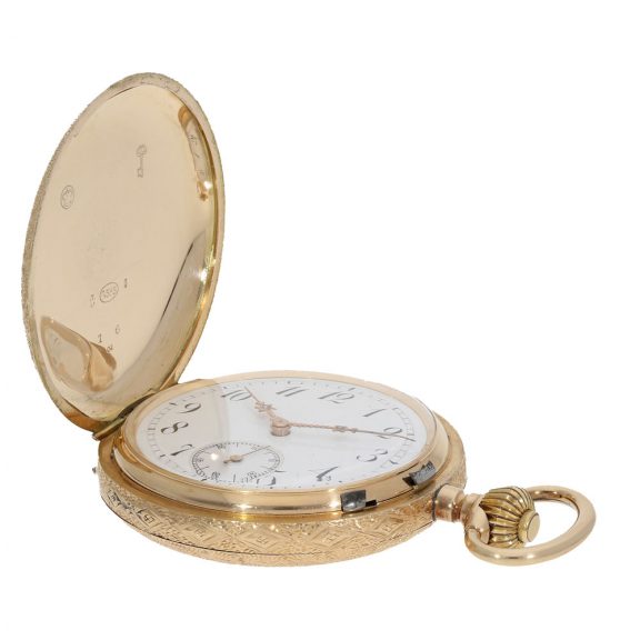 Swiss 14 carat gold full hunter cased watch 'System Glashütte' Circa 1910 Swiss 14 carat gold full hunter cased watch 'System Glashütte' Circa 1910