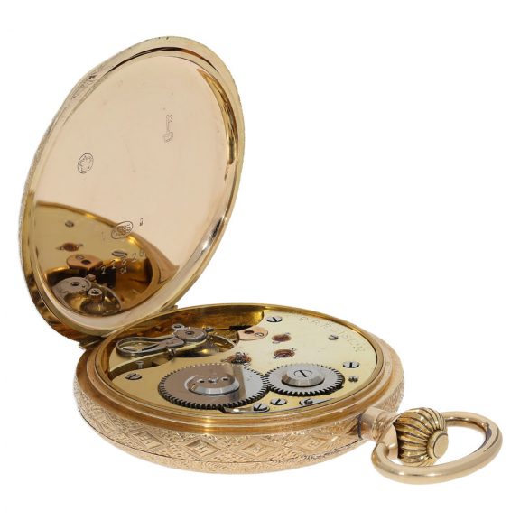 Swiss 14 carat gold full hunter cased watch 'System Glashütte' Circa 1910 Swiss 14 carat gold full hunter cased watch 'System Glashütte' Circa 1910