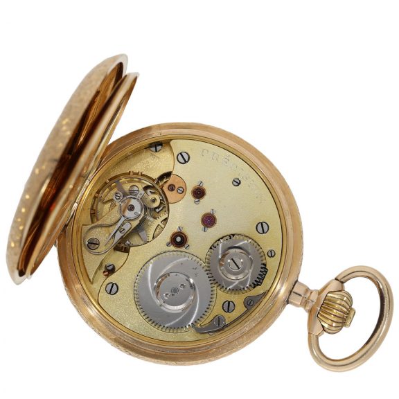 Swiss 14 carat gold full hunter cased watch 'System Glashütte' Circa 1910F Swiss 14 carat gold full hunter cased watch 'System Glashütte' Circa 1910