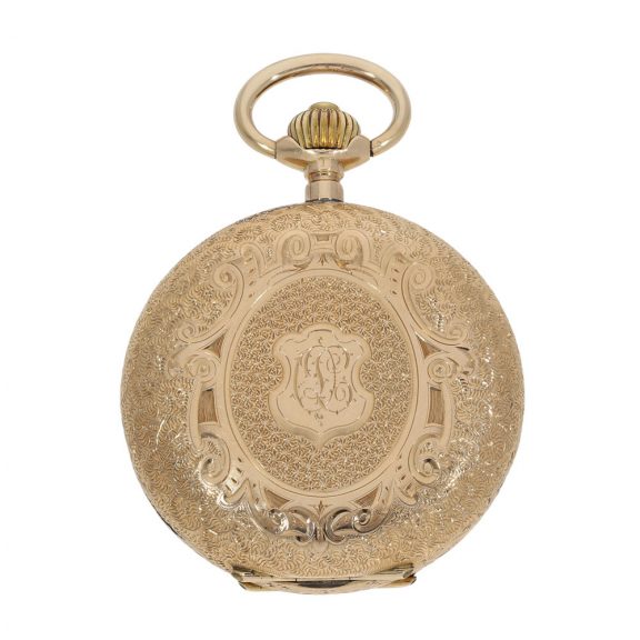 Swiss 14 carat gold full hunter cased watch 'System Glashütte' Circa 1910 Swiss 14 carat gold full hunter cased watch 'System Glashütte' Circa 1910