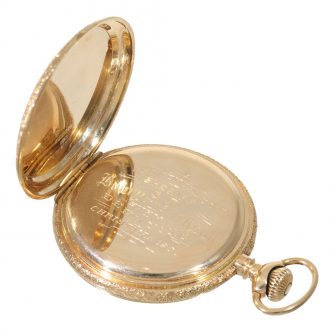 American 14 carat gold full hunter watch in splendour case Circa 1900