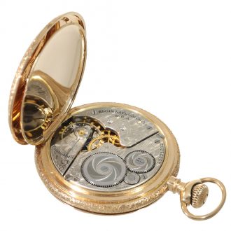 American 14 carat gold full hunter watch in splendour case Circa 1900