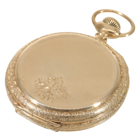 American 14 carat gold full hunter watch in splendour case Circa 1900 American 14 carat gold full hunter watch in splendour case Circa 1900