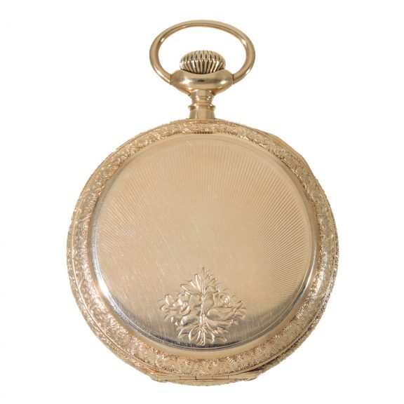 American 14 carat gold full hunter watch in splendour case Circa 1900 American 14 carat gold full hunter watch in splendour case Circa 1900
