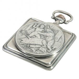Swiss silver Art Nouveau relief lever pocket watch Circa 1910