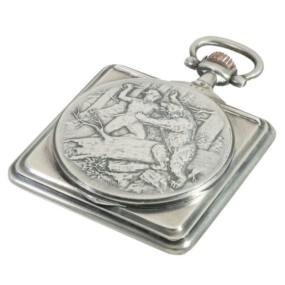 Swiss silver Art Nouveau relief lever pocket watch Circa 1910 Swiss silver Art Nouveau relief lever pocket watch Circa 1910
