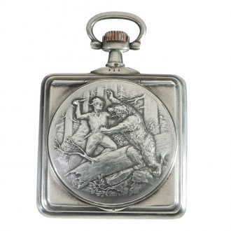 Swiss silver Art Nouveau relief lever pocket watch Circa 1910