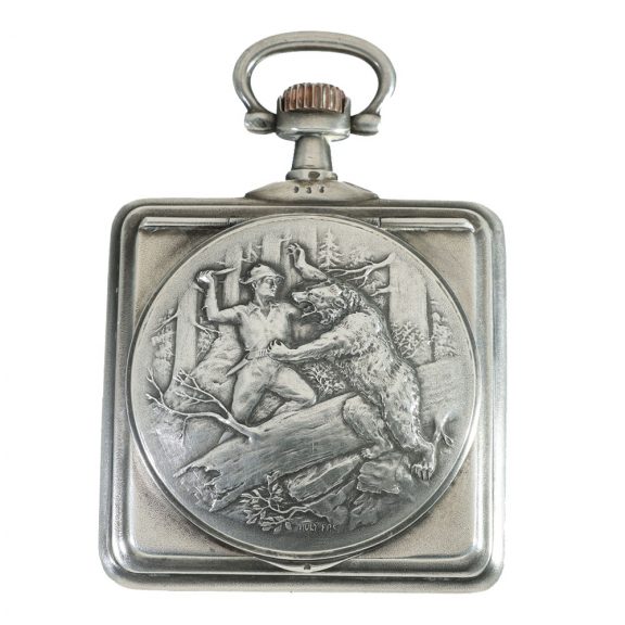 Swiss silver Art Nouveau relief lever pocket watch Circa 1910 Swiss silver Art Nouveau relief lever pocket watch Circa 1910