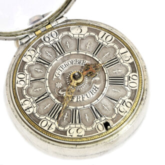 A very rare silver German verge pocket watch Circa 1750