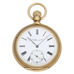 Swiss gold open faced ankerchronometer watch Circa 1870
