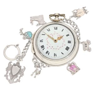 French silver verge with watch chain Circa 1795