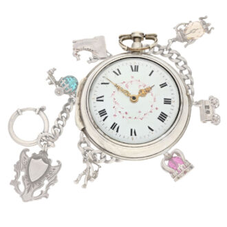 French silver verge with watch chain Circa 1795
