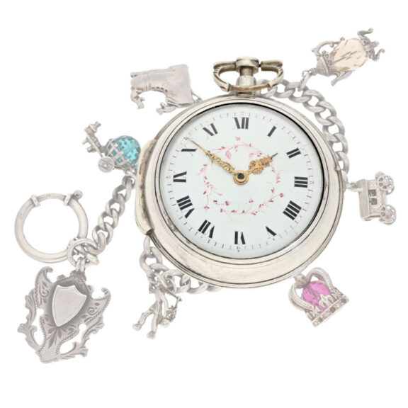 French silver verge with watch chain Circa 1795