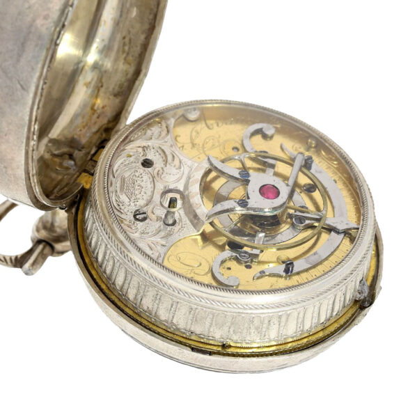 French silver verge with watch chain Circa 1795 French silver verge with watch chain Circa 1795