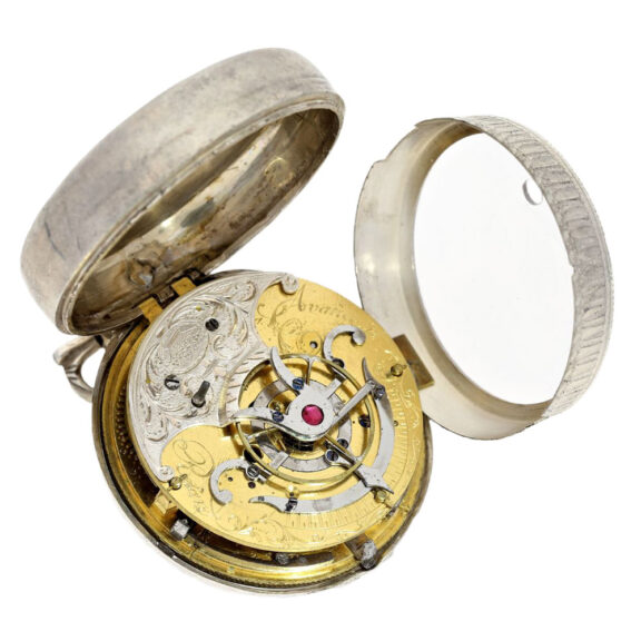 French silver verge with watch chain Circa 1795 French silver verge with watch chain Circa 1795