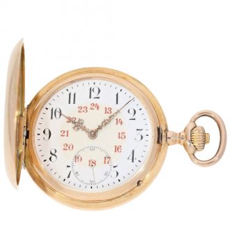 Swiss solid 14 Carat gold watch with extract from the archives Circa 1907
