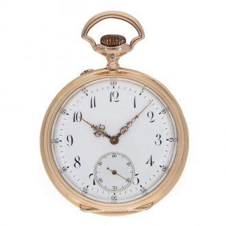 Swiss 14 carat gold anker chronometer in coined band case Circa 1900