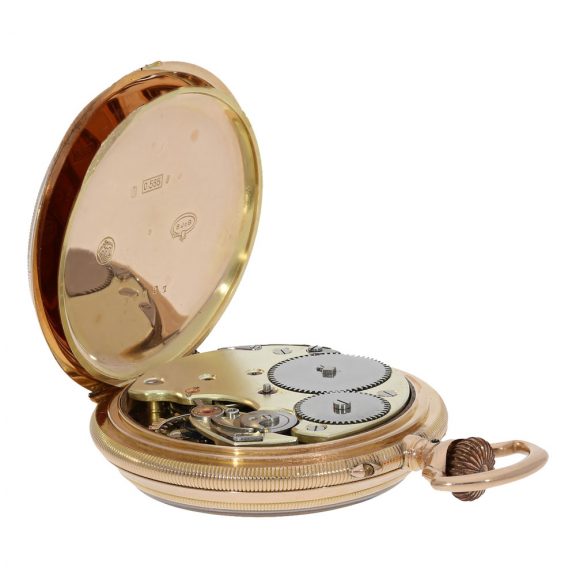 Swiss 14 carat gold anker chronometer in coined band case Circa 1900 Swiss 14 carat gold anker chronometer in coined band case Circa 1900