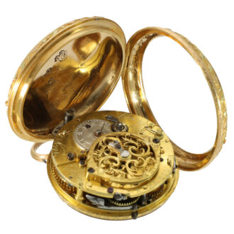 French 22 carat gold verge watch with repeater Circa 1770