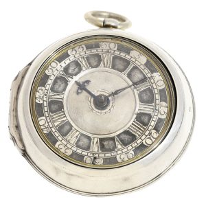 A very beautiful English silver verge pocket watch Circa 1746
