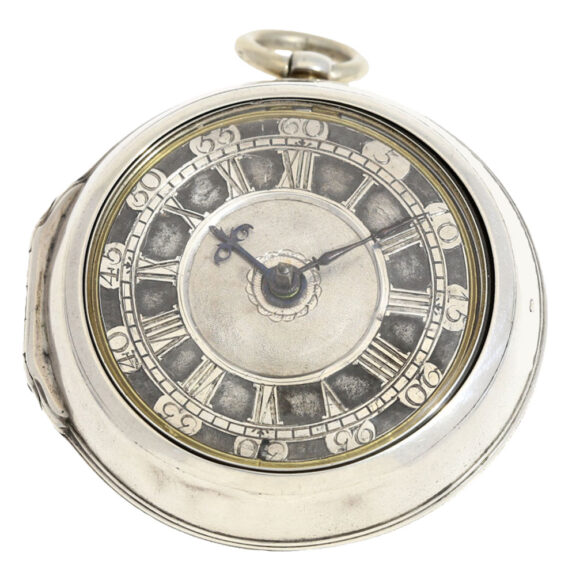 A very beautiful English silver verge pocket watch Circa 1746