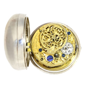 A very beautiful English silver verge pocket watch Circa 1746