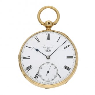 Heavy English pocket watch with a rare movement construction Circa 1868