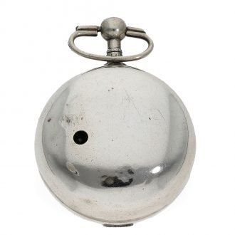Large English repoussé pair case verge watch with chatelaine Circa 1772