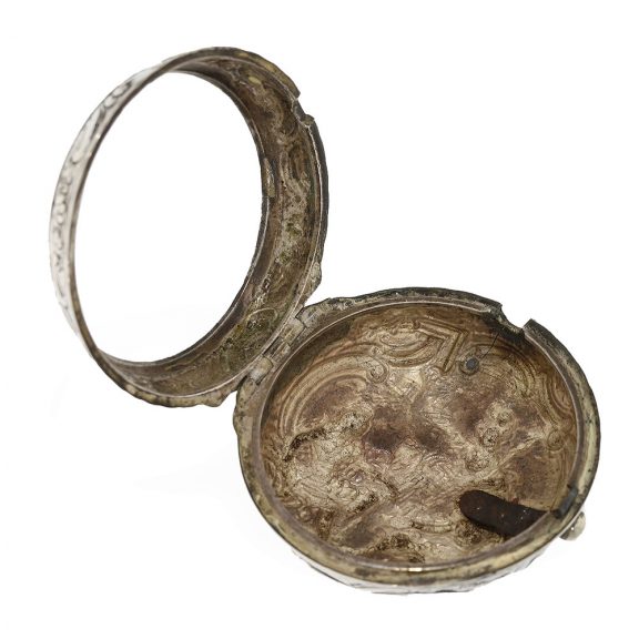 Large English repoussé pair case verge watch with chatelaine Circa 1772 Large English repoussé pair case verge watch with chatelaine Circa 1772