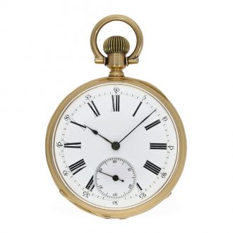 Technically interesting 18 Carat gold watch with special hand position