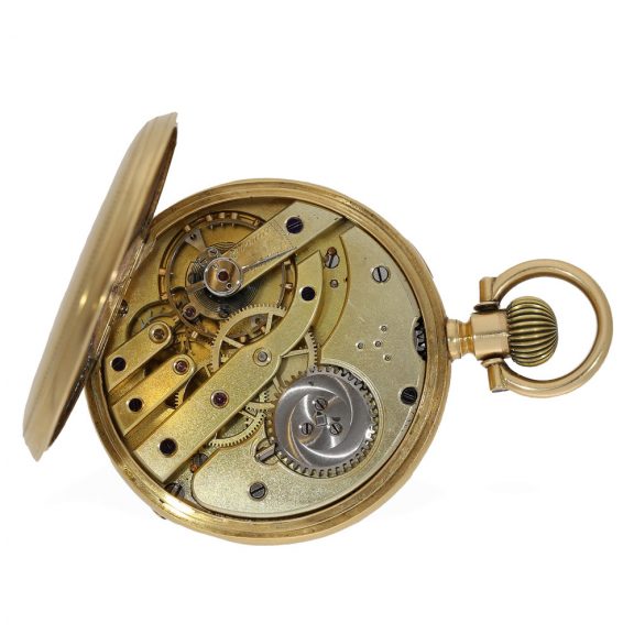 Technically interesting 18 Carat gold watch with special hand position Technically interesting 18 Carat gold watch with special hand position