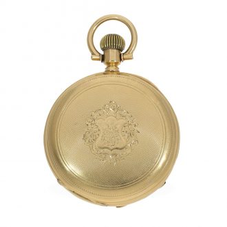 Technically interesting 18 Carat gold watch with special hand position