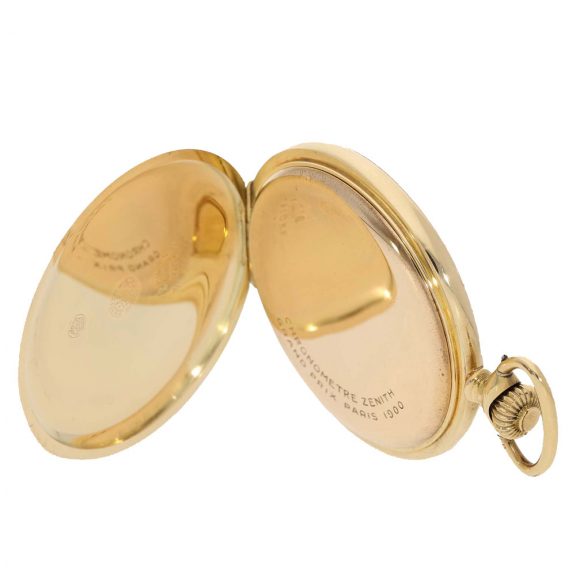 Swiss 14 carat gold full hunter case engine turned watch Circa 1920 Swiss 14 carat gold full hunter case engine turned watch Circa 1920