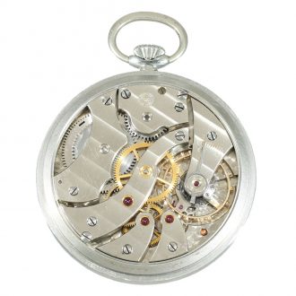 Swiss steel unusual watch with luminous numerals Circa 1942