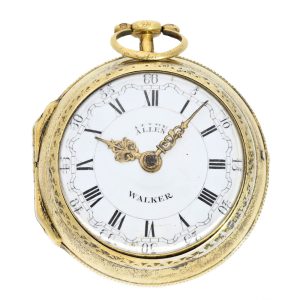 English gilded silver pair cased verge pocket watch Circa 1770