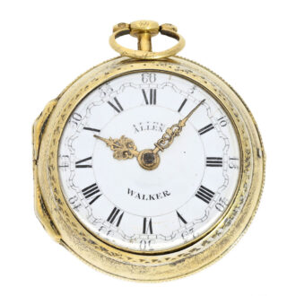 English gilded silver pair cased verge pocket watch Circa 1770