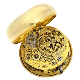 English gilded silver pair cased verge pocket watch Circa 1770