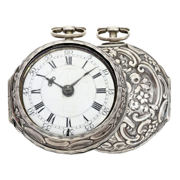 English silver Repoussé with watch chain Circa 1730 English silver Repoussé with watch chain Circa 1730