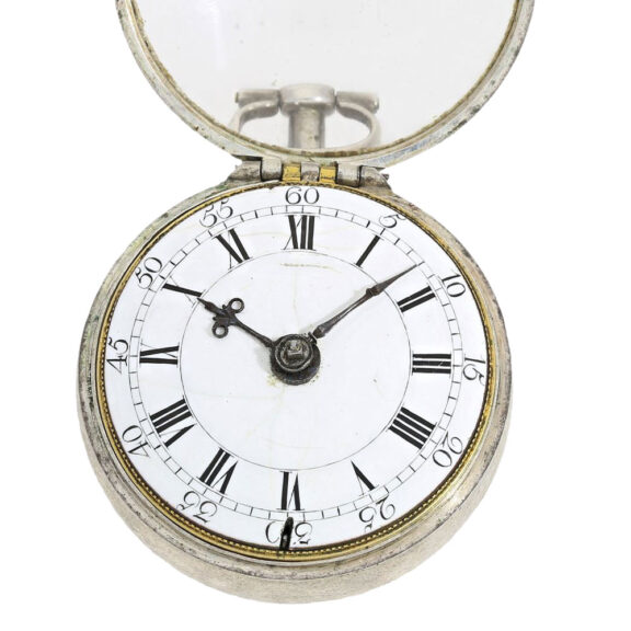 English silver Repoussé with watch chain Circa 1730 English silver Repoussé with watch chain Circa 1730