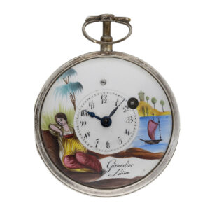 Swiss verge watch with enamel painting Circa 1790