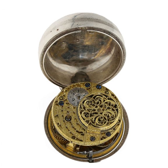 Swiss Dutch repoussé verge watch with date and chatelaine Circa 1769 Swiss Dutch repoussé verge watch with date and chatelaine Circa 1769
